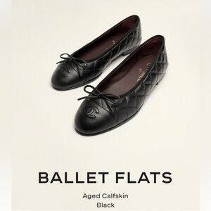 CHANEL AUTHENTIC Quilted Black Ballet Flats